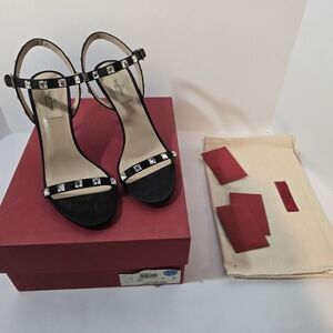 Valentino Satin Crystal Rockstud Heels